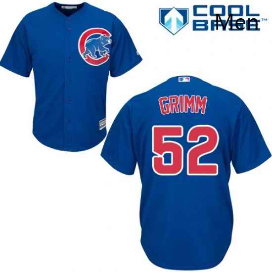 Mens Majestic Chicago Cubs 52 Justin Grimm Replica Royal Blue Alternate Cool Base MLB Jersey